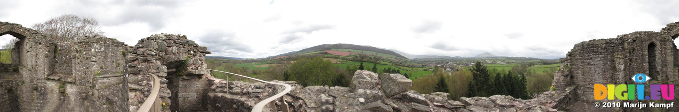 SX13824-13842 Panorama view from Bronllys Castle